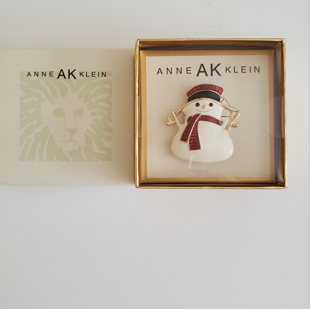 Anne Klein Snowman pin